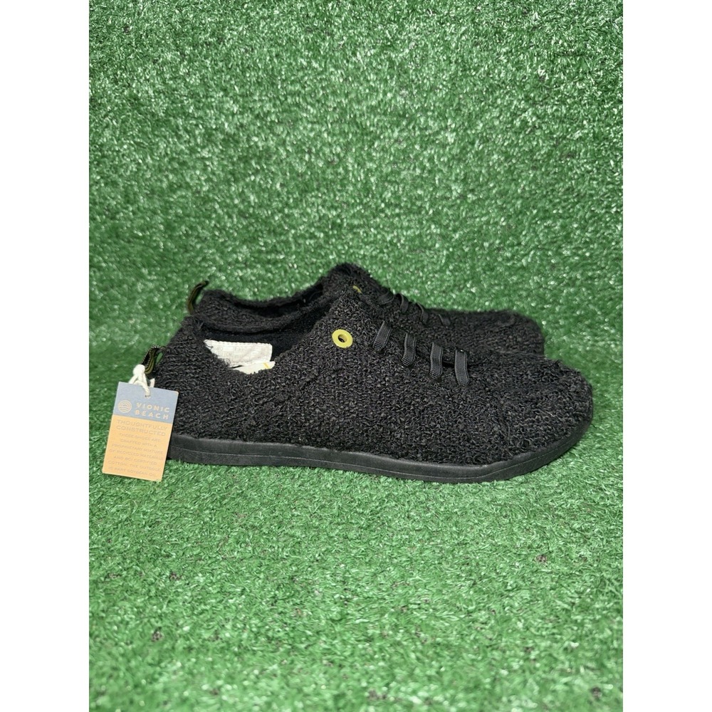 Vionic Beach Shoes Womens Size 9 Pismo Black Mesh Comfy Slip On Sneakers (NWT)